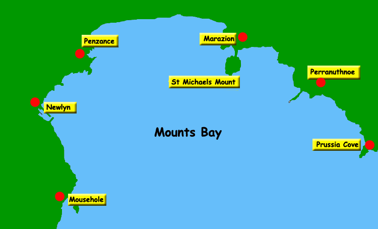 Mounts Bay, Cornwall map