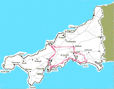 cornwall map